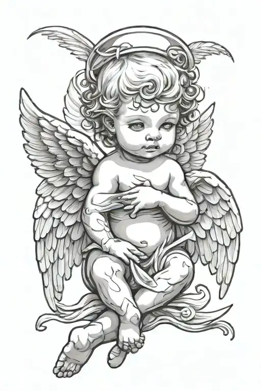 Baby Angel With Huge Wings