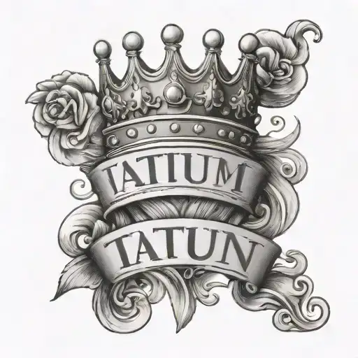 Name Tatum And Crown Tattoo Design
