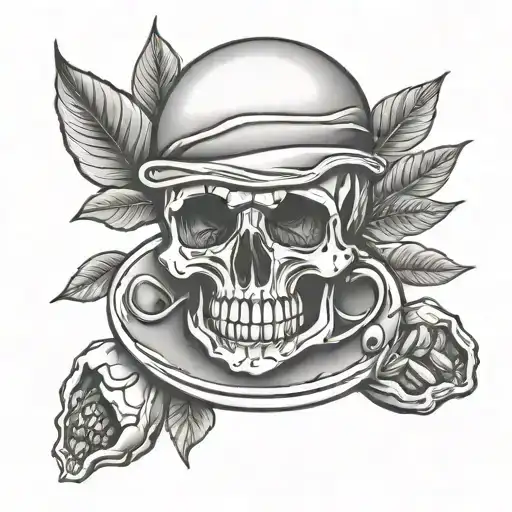 Skull And Coffe Beans