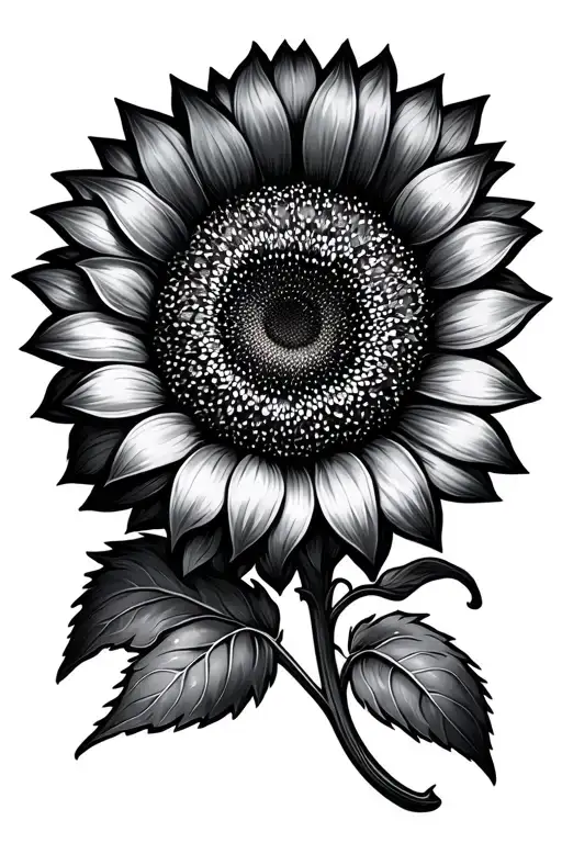 A Gothic Sunflower With Cursive Lldm In The Stem Wrapped