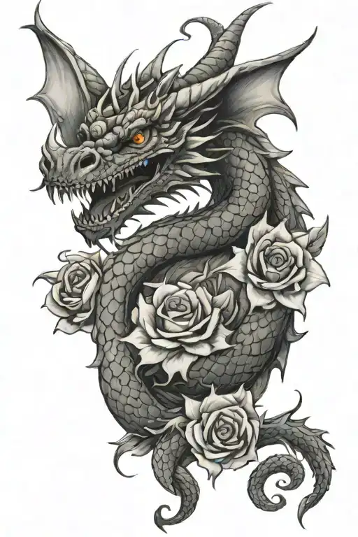 Dragon With A Flower