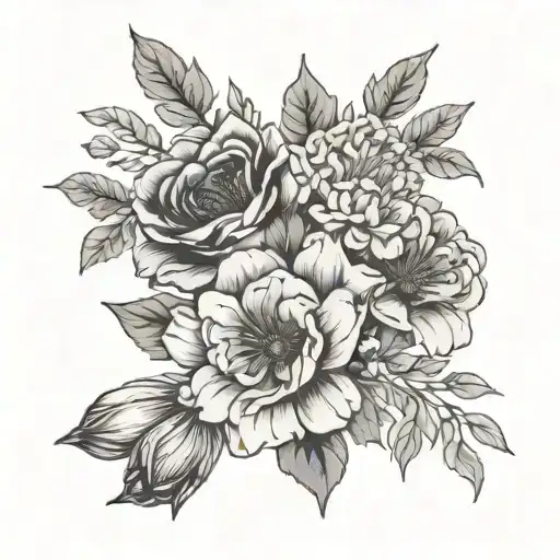 June And August Birth Flower Bouquet