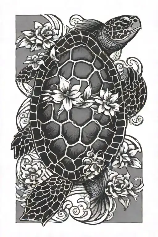 Turtle And Koi Fish