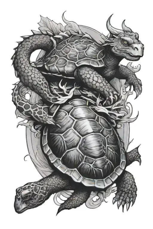 Turtle And Dragon Surrounded