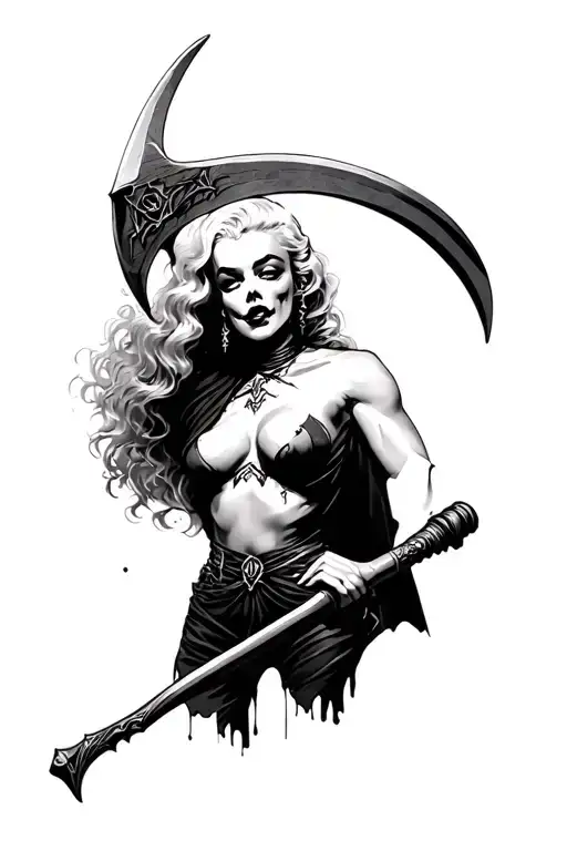 Artemis Marilyn Monroe Grim Reaper With Scythe