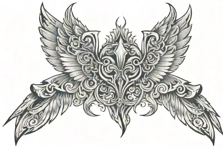 Upper Back Abstract Winged Defqon