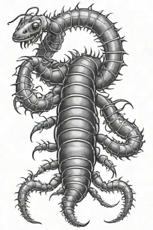 Scolopendra In Black And White
