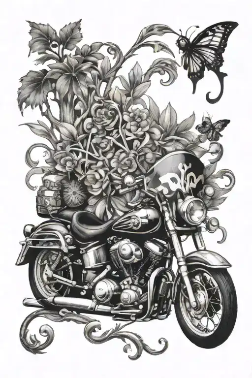 Engine Motorcycle Fleur De Lys 7 Incorporated Children And Tree Travel
