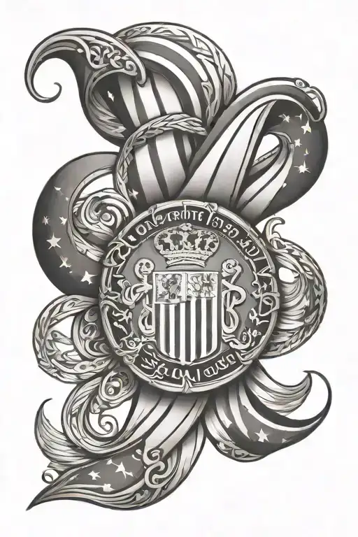 Infinity Symbol Spain Flag American Flag