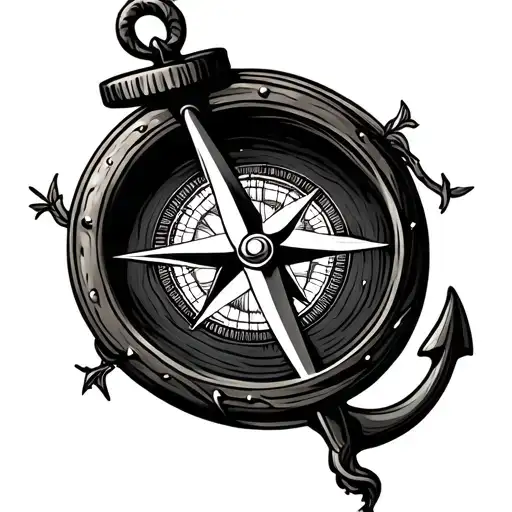 Compass And Anchor Intertwined
