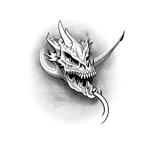 Dragon With Skull In His Mouth