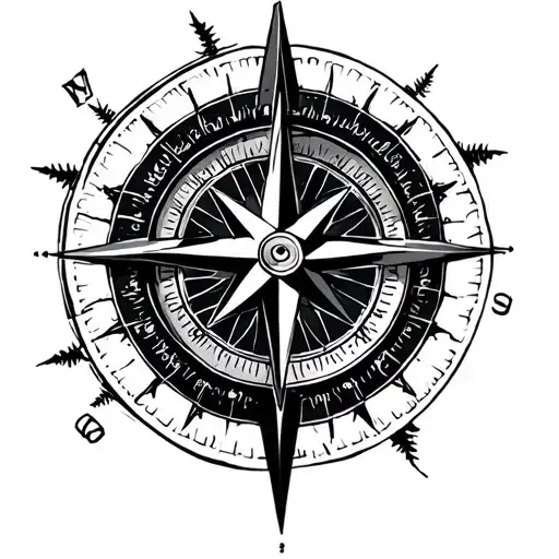 A Compass With Hex Pattern That Branches Out