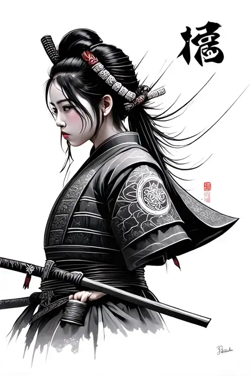 Samurai Girl Side Profile