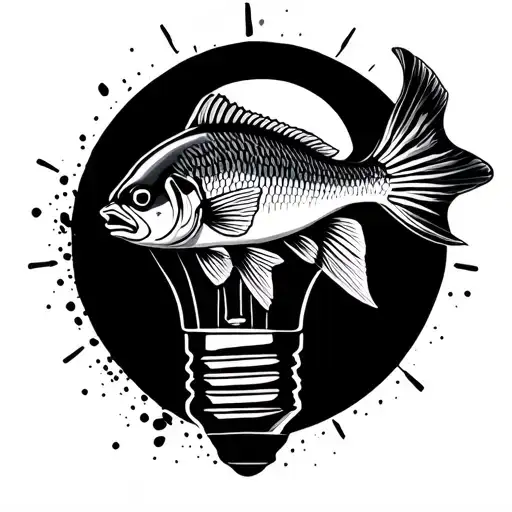 Fish In A Lightbulb Abstract Design