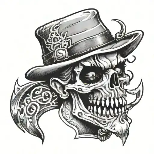 Image For An Adult Tattoo That Has Bandit Who Is Bluey's Dad With Some Dark Or Metal Tones