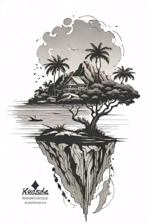 Shape Of An Island And Kordinates And Date Inside Shape