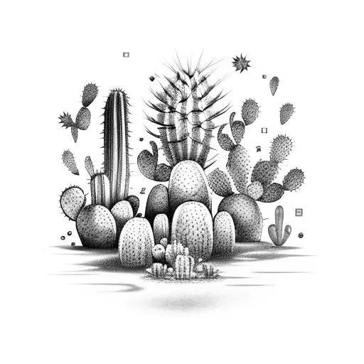 A Cactus Garden With Film Reels Growing As Flowers