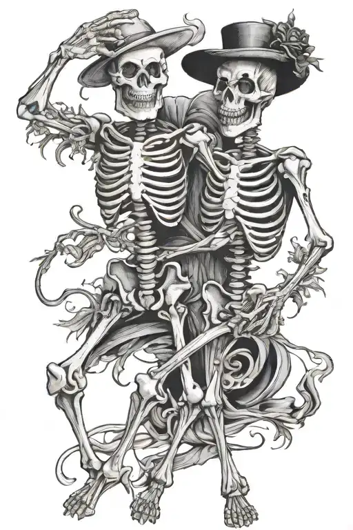 Skeleton Dancing Together