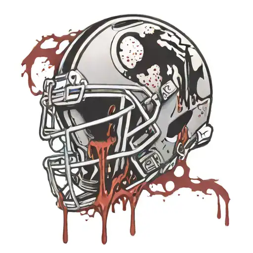 Football Helmet And Blood Dripping