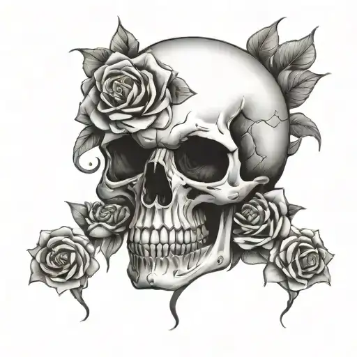 Skull Girl Flower