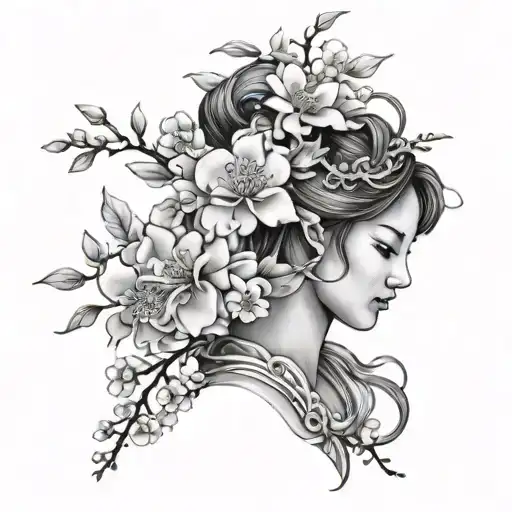 Chinese Blossom Branches And Persephone