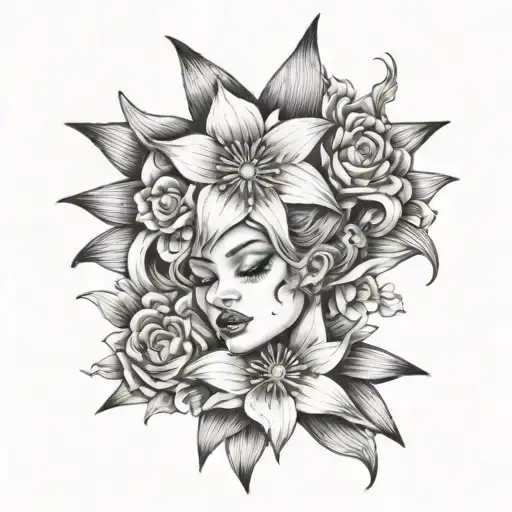 Star And The Lili Flowers Surrounded