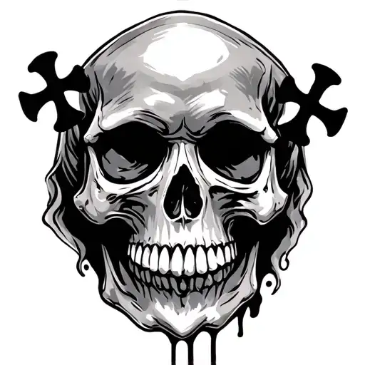 Skull Rock With 3 Crosses On Top