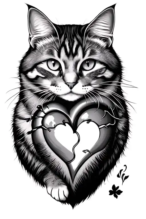 Cat With Heart Human Heart