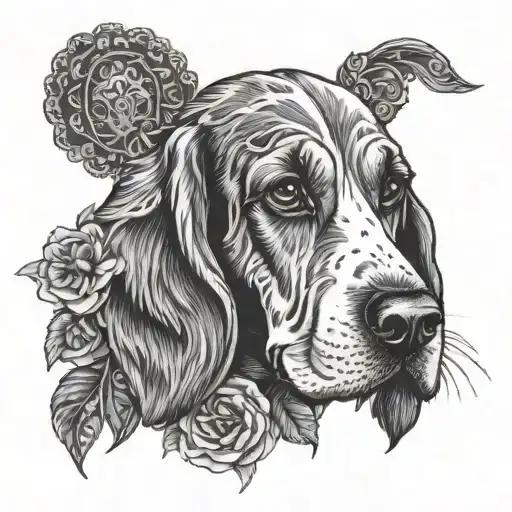 Basset Hound As A Sugar Skull