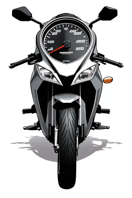 2011 Honda Cbr 125R With Big Speedometer As Background