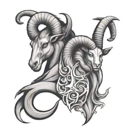 Capricorn & Aries Zodiac Symbol