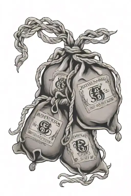 Money Bags And Quote Intertwined