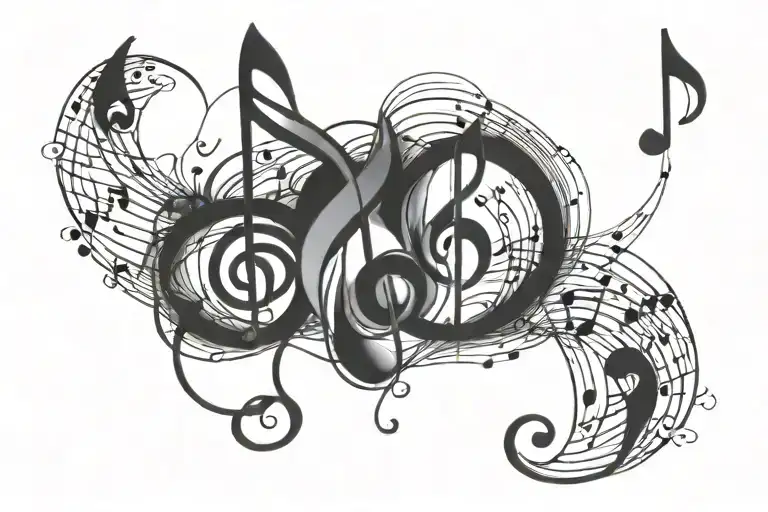 Coordinates Music Note Intertwined