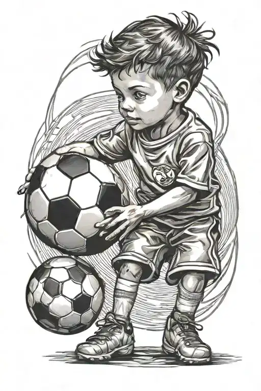 Child Holding Soccer Ball