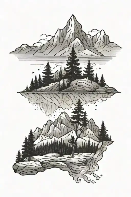 Mountain And Trees Background Looking Straight Ahead