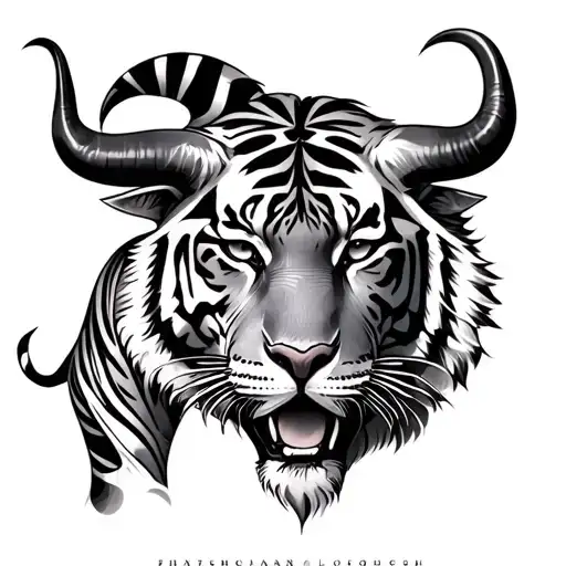 Taurus And A Tiger Emerging