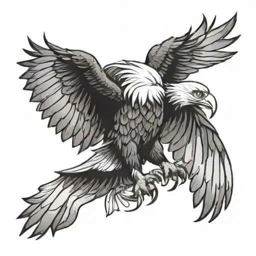 Eagle With American Flag