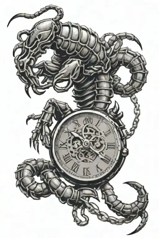 Scorpion Holding Stopwatch Barbed Wire