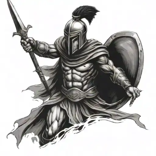 A Spartan Walks Towards Him