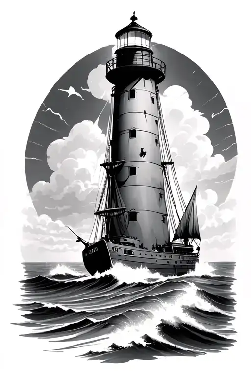 Lighthouse Guiding Ships