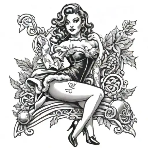 Christmas Sexy Female Pinup Girl