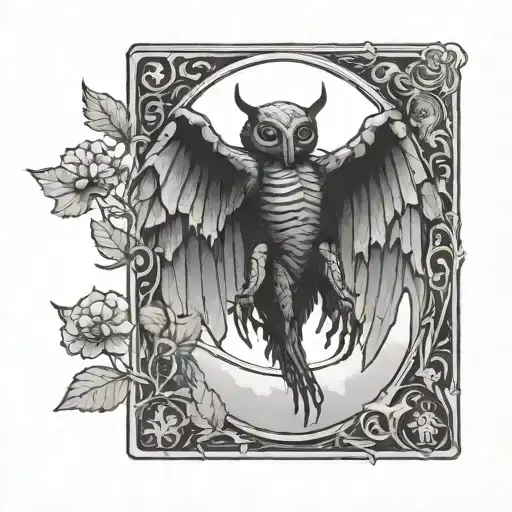 Mothman Cryptid Tarot Card