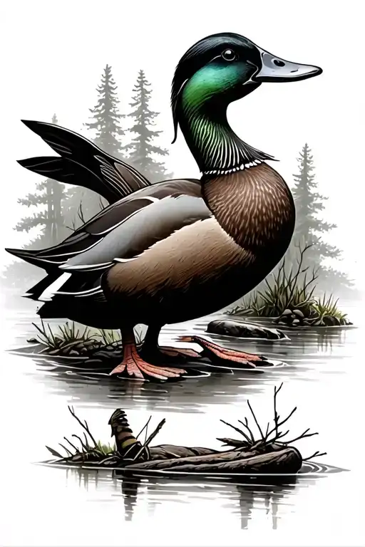 Duck Hunting Woods Surrounded