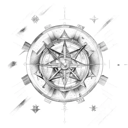 Star Fire Gemini Aries Aquarius Ship Wheel