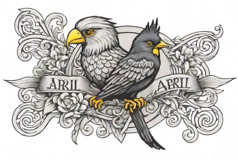 April 7Th 1986 2014 In Roman Numerals With A Small Name Under It And Tweety Bird Next To It