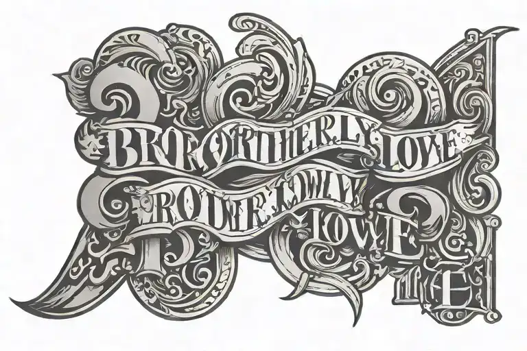 Brotherly Love Lettering Tattoo Inspired