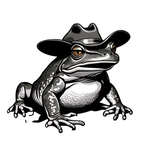 Fat Frog With Cowboy Hat Minimal
