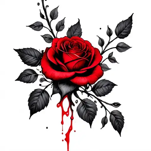 Gothis Style Vine With Blood Red Roses