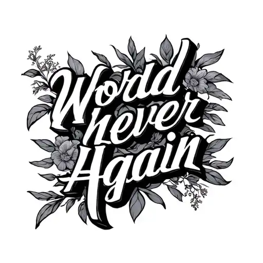 Words Never Again In Traditional Script