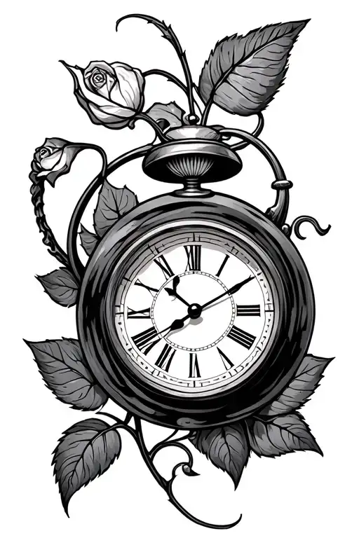 Aquarius Fishing Brick Rose Clock